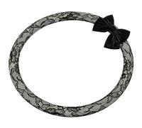 Steering Wheel Cover, 38 cm Lace Pattern, Decorative Protection for the Vehicle Interior, Women's Steering Wheel Cover with Bow, for Trucks, SUVs, Travel, Long Distance Rides, Daily Commuting and Road