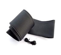 Steering Wheel Cover 38cm Microfiber Car Steering Wheel Cover Soft Leather Braid On The Steering-Wheel With Needle Thread DIY Decoration(Black)