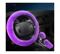 Steering Wheel Cover 3pcs/Set Fur Fluffy Thick Auto Car Steering Wheel Plush Cover Soft Wool Winter PinkBluePurpleBlack For 38cm