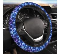 Steering Wheel Cover Abstract Blue Cool Light-Ning Car Interior Accessory Stretch Steering Wheel Protective Cover Breathable Protector For Fit Most Cars Auto Suv 38Cm