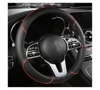 Steering Wheel Cover All Seasons Leather Diamond Steering Wheel Cover Universal Fit for 14 .5-15 Inch Durable Leather Cover Anti-Slip Veins Design(Red)