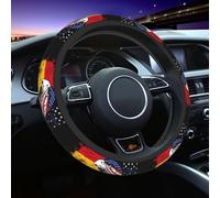 Steering Wheel Cover America And Spain Spanish Flag Eagle Universal Protector Durable Steering Wheel Protector Anti-Slip Protective Cover For Truck Suv Most Cars 38CM