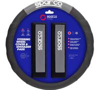 Steering wheel cover and seat belt pad SPC1111K car gray and black SPARCO