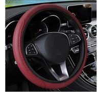Steering Wheel Cover - Anti-Slip Breathable Leather Grip, Car Interior Accessory For Daihatsu Sirion Charade Terios Mira YRV Universal-Red Wine