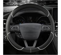Steering Wheel Cover - Anti-Slip Breathable Leather Grip, Car Interior Accessory For EcoSport Escape For Kuga Expedition EL Max Explorer - 38cm - Coffee O-White o