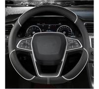 Steering Wheel Cover - Anti-Slip Breathable Leather Grip, Car Interior Accessory For EcoSport Escape For Kuga Expedition EL Max Explorer - 38cm - Coffee O-White D