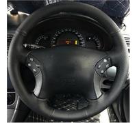 Steering Wheel Cover - Anti-Slip Breathable Leather Grip, Car Interior Accessory For For Benz W203 C-Class 2001-2007-Brown Thread