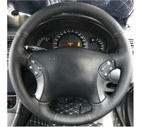 Steering Wheel Cover - Anti-Slip Breathable Leather Grip, Car Interior Accessory For For Benz W203 C-Class 2001-2007-Brown Thread