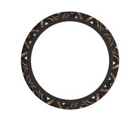 Steering Wheel Cover Black Gold Stone Pattern Protector Anti-Slip Car Interior Accessory Stretch Steering Wheel Protective Cover For Fit Most Cars Truck Suv 38Cm