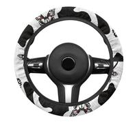 Steering Wheel Cover Black Minimalist Flannel Universal Fit 15In Anti-Slip & Breathable Car Steering Wheel Covers For Women Girl Fit Suvs,Vans,Sedans,Car,Trucks