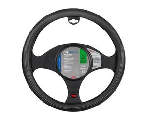 Steering Wheel Cover Black Skeentex Auto Club Faux Leather TPE Size S 35-37