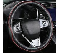 Steering Wheel Cover,Black with Red line,Anti-Slip, Safety, Soft, Sports Style, Leather Steering Wheel Cover, Adaptable to 14.5-15 inches Steering Wheel