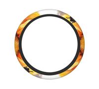 Steering Wheel Cover Blackboard Bees Sunflowers Print Car Accessories Stretch Car Interior Accessory Anti-Slip For Auto Fit Most Cars Vehicle 38Cm