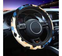 Steering Wheel Cover Blue Black Brown Leopard Print Steering Wheel Protector Anti-Slip Protective Cover Decoration Universal Protector For Truck Suv Most Cars 38CM