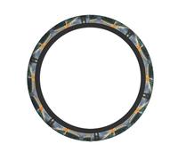 Steering Wheel Cover Buses On The Side Of The Road Printing Car Accessories Universal Protector Stretch Car Interior Accessory For Fit Most Cars Auto Suv 38Cm