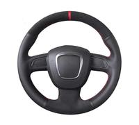 Steering Wheel Cover Car For A5 2008-2010 A3 (8P) 2008-2013 A6 (C6) A4 (B8) 2008-2010 DIY Suede Leather Car Steering Wheel Cover Steering Cover Wheel(Red Thread)