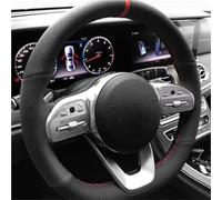 Steering Wheel Cover Car For Benz S-Class For W222 For GLC For A-Class For W177 For C-Class For W205 For E-Class W213 Black Sue Braid Car Steering Wheel Cover(Style 2)