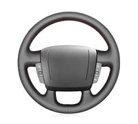 Steering Wheel Cover Car For Fiat For Ducato 2006 2007 2008 2009 2010 2011 2012 2013 2014 2015 2016 2017 2018 2019 DIY Car Steering Wheel Cover Black PU Leather Steering Wheel Wrap (Color : Black Thr