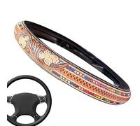Steering Wheel Cover - Car Interior Retro Western Design, Breathable Cover for SUV Van Saloon Offroad Unisex Summer Winter