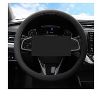 Steering Wheel Cover Car Silicone Steering Wheel Cover Four Seasons Universal Elastic Glove Cover Texture Soft Multi Color Auto Decoration Accessorie(Black)
