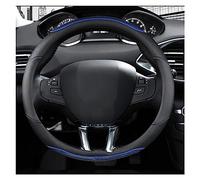 Steering Wheel Cover Car Steering Wheel Cover Carbon Fibre +Leather For Peugeot 208 2012~2018 For Peugeot 308 2014~2021 For 2008 2013~2018 Auto Accessories(Blue)