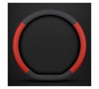 Steering Wheel Cover Car Suede 3D Coining Logo Antislip Steering Wheel Cover For Ranger For Fusion For Kuga Car Steering Covers(D RedBreathable)