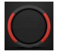 Steering Wheel Cover Car Suede 3D Coining Logo Antislip Steering Wheel Cover For Ranger For Fusion For Kuga Car Steering Covers(O Red)