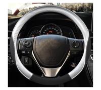 Steering Wheel Cover Carbon Fiber Leather Car Steering Wheel Cover For Toyota E'Z For RAV4 2013-2019 For Corolla 2013-2017 Car Accessory Decoration(Red-Brown-Panel)