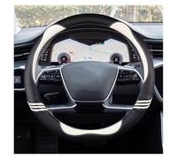 Steering Wheel Cover Carbon Fiber Leather Sport Car Steering Wheel Cover 38cm 15" Non-slip For A1 8X A2 A3 A4 A5 A6 For Avant Auto Accessories Car Steering Covers(WHITE O)