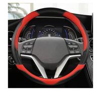 Steering Wheel Cover Carbon Fibre Leather Car Steering Wheel Cover Non-Slip 38cm 15" For Hyundai For Tucson 3 2015 2016 2017 2018 2019 Accessories Car Steering Covers(Red)