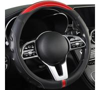 Steering Wheel Cover Custom for RAM 1500-3500, Sporty Nappa Leather Massage Grip Carbon Fiber,Anti-slip15.5-16inches (Red01)