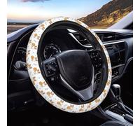 Steering Wheel Cover Cute Corgi Dog Paw Bones Car Wheel Covers Trucks 2 PCS