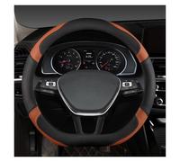 Steering Wheel Cover D Shape Car Steering Wheel Cover For VW For Teramont For Atlas For T-Roc For T-cross 2017 2018 2019 2020 2021 Car Steering Covers(Coffee)