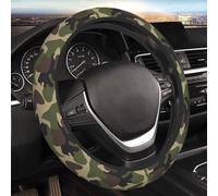 Steering Wheel Cover Dark Camo Green Print Steering Wheel Protective Cover Comfortable & Durable Car Accessories Stretch Car Interior Accessory For Truck Suv Auto 38Cm