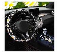 Steering Wheel Cover Decoration Knitted Styling Interior Accessories Product Universal Car Cute Daisy Flower Steering Wheel Cover Car Interior(3 pcs)