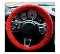 Steering Wheel Cover Elastic Texture D-shaped Universal Car Non-slip Silicone Steering Wheel Cover Steering Wheel Car Cover(Red)
