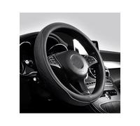 Steering Wheel Cover Embossed PU Synthetic material Patchwork Car Steering Wheel Cover Non-slip Breathable Universal 15 Inch Approx 38cm Car Steering Wheel Protector(Black)