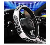 Steering Wheel Cover Fits 37-38CM 1 Artificial Sheepskin Embroidered Skin Feeling Soccer Sports Car Without Inner Ring Steering Wheel Cover(B)