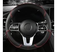 Steering Wheel Cover Fits BMW X6 M-Paket F16 ab Bj.2014-2019, Car Grip Anti-Slip Interior Protector Sporty Driving Comfort Handle Sleeve Trim Accessories,Red