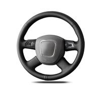 Steering Wheel Cover For A3 8P For Sportback A4 B8 For Avant A5 8T A6 C6 A8 D3 Q5 8R Q7 4L DIY Black Artificial Leather Car Steering Wheel Cover(WHITE)