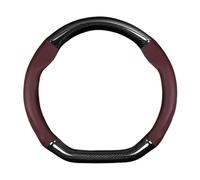 Steering Wheel Cover For Benz A B C E S V R-Class C43 CLA GLA GLB GLC GLK SLK SL Car Anti Slip Carbon Fiber Leather Steering Wheel Cover(D Red7)