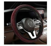 Steering Wheel Cover For Bling Bling Diamond Rhinestones Crystal Car Steering Wheel Cover PU Leather Auto Accessories Case Car Styling(Red)