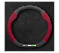 Steering Wheel Cover For BMW For M E46 E39 E60 E90 E91 E70 G05 F10 F15 F20 F30 G20 For X1 For X3 For X4 For X5 Transit Suede Car Steering Wheel Cover(BMW D Red)