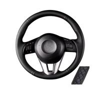 Steering Wheel Cover for Cars Car Steering Wheel Cover Braid Hand Sewing Full Perforated Microfiber Leather For Mazda 3 For CX-5 CX5 Atenza For CX-3 For Scion iA 2016 Car Steering Wheel(Black Thread)