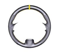 Steering Wheel Cover for Cars Carbon Fiber Leather Car Steering Wheel Cover For Megane 2 2003-2008 Kangoo 2008 For Scenic 2 2003-2009 Anti-Slip Fix Car Steering Wheel(Carbon Yellow thread)