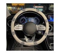 Steering Wheel Cover for Cars Cute Panda steering wheel cover cotton and linen sweat absorbent non-slip handlebars steering wheel cover Car Steering Wheel(Many Flower WHITE)