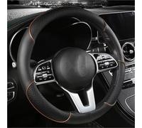Steering Wheel Cover for Cars Full Leather Stitching Line Car Steering Wheel Cover, Three-Dimensional Anti Slip, Timple and Fashionable. Suitable for Car Deco(Brown)