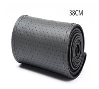 Steering Wheel Cover for Cars Hand-Stitched Steering Wheel Cover 36-40cm DIY Leather Braid on the With Needles Thread Car-Styling Steering Covers Car Steering Wheel(Gray 38cm 2)