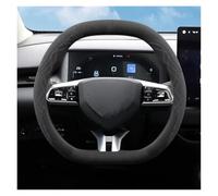 Steering Wheel Cover for Cars Suede Leather Car Steering Wheel Cover for MG for ZS HS ES5 2025 Auto Interior Accessories Car Steering Wheel(Double D Black)