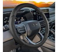 Steering Wheel Cover for Chevy 14.5-15 inches - Non-Slip Grip, Rugged Durability & Interior Upgrade for Chevrolet Silverado, Tahoe, Equinox,Traverse,Colorado (Black-Standard Size)